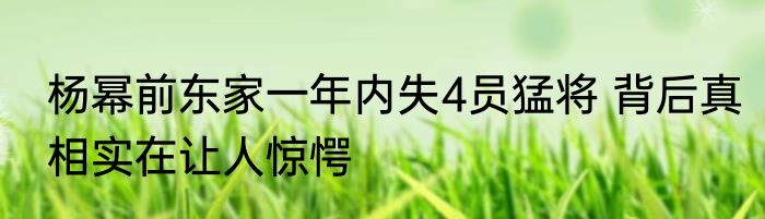 杨幂前东家一年内失4员猛将 背后真相实在让人惊愕
