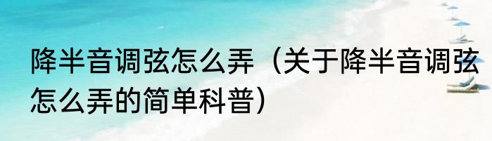 降半音调弦怎么弄（关于降半音调弦怎么弄的简单科普）