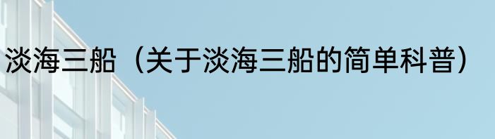 淡海三船（关于淡海三船的简单科普）