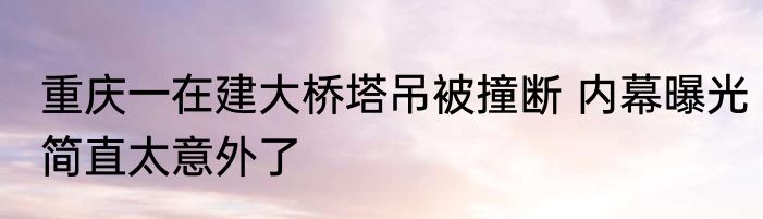 重庆一在建大桥塔吊被撞断 内幕曝光简直太意外了