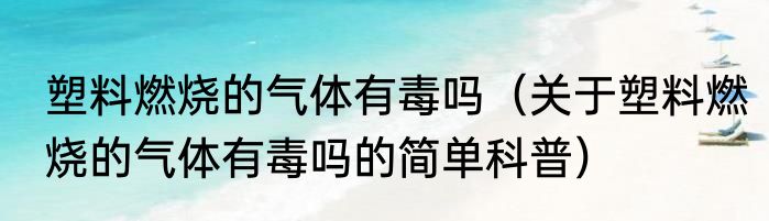 塑料燃烧的气体有毒吗（关于塑料燃烧的气体有毒吗的简单科普）