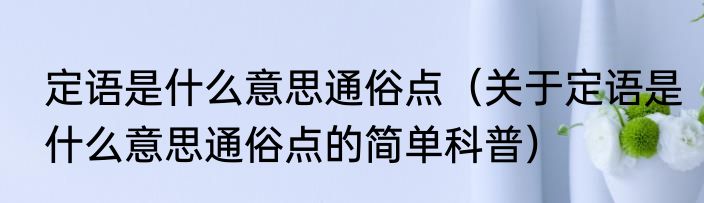 定语是什么意思通俗点（关于定语是什么意思通俗点的简单科普）
