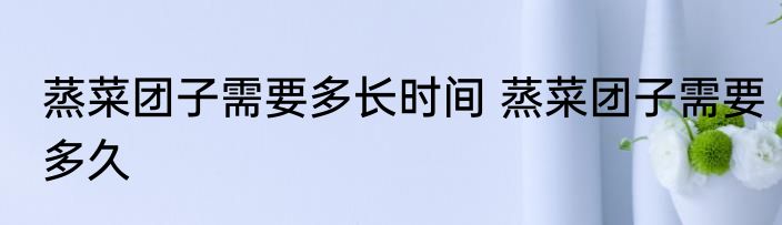 蒸菜团子需要多长时间 蒸菜团子需要多久