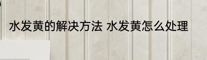 水发黄的解决方法 水发黄怎么处理