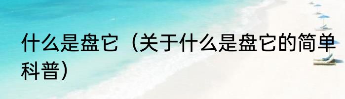什么是盘它（关于什么是盘它的简单科普）