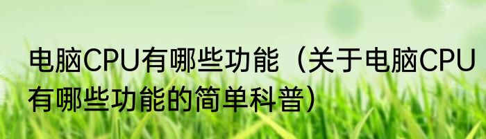 电脑CPU有哪些功能（关于电脑CPU有哪些功能的简单科普）