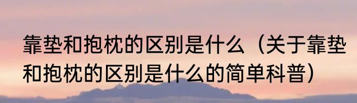 靠垫和抱枕的区别是什么（关于靠垫和抱枕的区别是什么的简单科普）