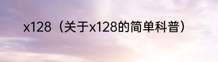 x128（关于x128的简单科普）