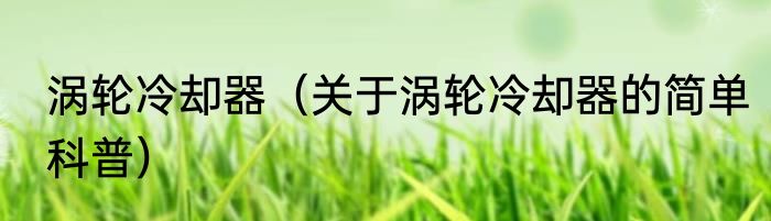 涡轮冷却器（关于涡轮冷却器的简单科普）