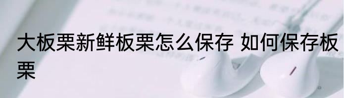 大板栗新鲜板栗怎么保存 如何保存板栗