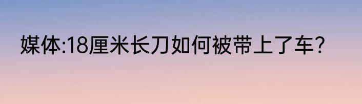 媒体:18厘米长刀如何被带上了车?