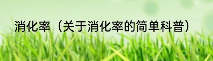 消化率（关于消化率的简单科普）