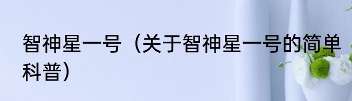 智神星一号（关于智神星一号的简单科普）