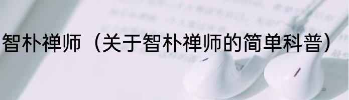 智朴禅师（关于智朴禅师的简单科普）