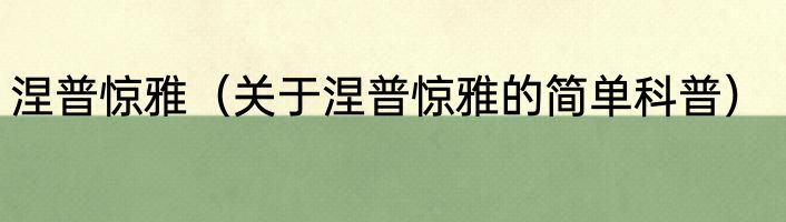 涅普惊雅（关于涅普惊雅的简单科普）