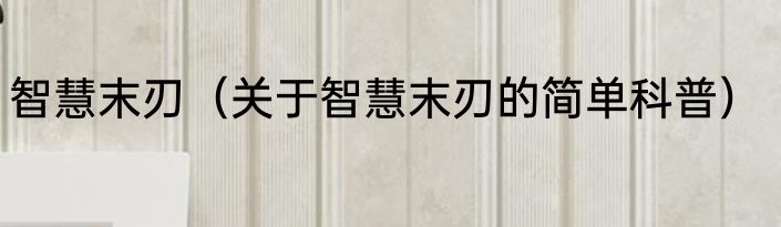 智慧末刃（关于智慧末刃的简单科普）