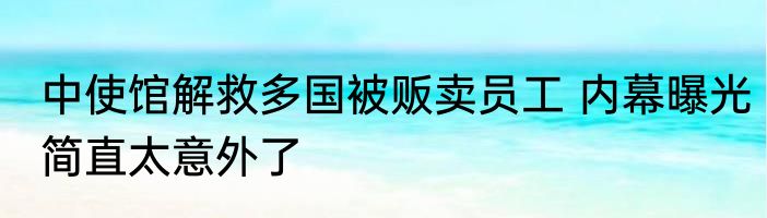 中使馆解救多国被贩卖员工 内幕曝光简直太意外了