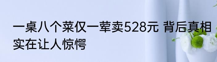 一桌八个菜仅一荤卖528元 背后真相实在让人惊愕
