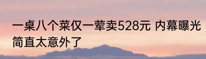 一桌八个菜仅一荤卖528元 内幕曝光简直太意外了