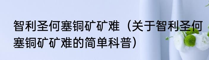 智利圣何塞铜矿矿难（关于智利圣何塞铜矿矿难的简单科普）