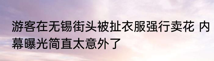 游客在无锡街头被扯衣服强行卖花 内幕曝光简直太意外了