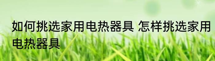 如何挑选家用电热器具 怎样挑选家用电热器具