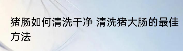 猪肠如何清洗干净 清洗猪大肠的最佳方法