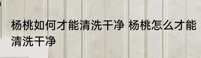 杨桃如何才能清洗干净 杨桃怎么才能清洗干净