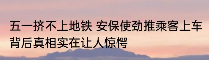五一挤不上地铁 安保使劲推乘客上车 背后真相实在让人惊愕