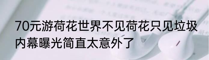70元游荷花世界不见荷花只见垃圾 内幕曝光简直太意外了
