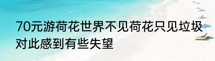 70元游荷花世界不见荷花只见垃圾 对此感到有些失望