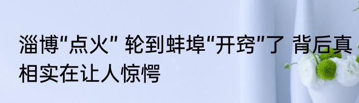 淄博“点火” 轮到蚌埠“开窍”了 背后真相实在让人惊愕