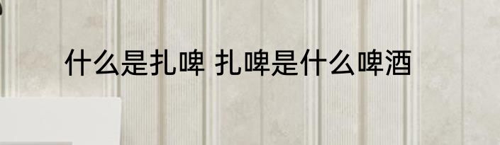 什么是扎啤 扎啤是什么啤酒