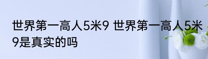 世界第一高人5米9 世界第一高人5米9是真实的吗