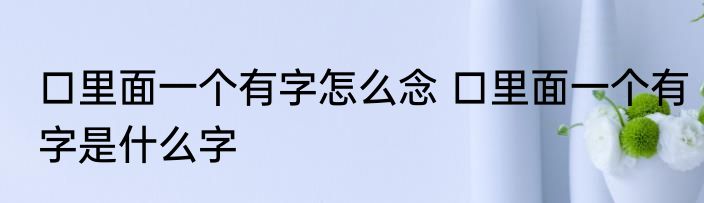 口里面一个有字怎么念 口里面一个有字是什么字