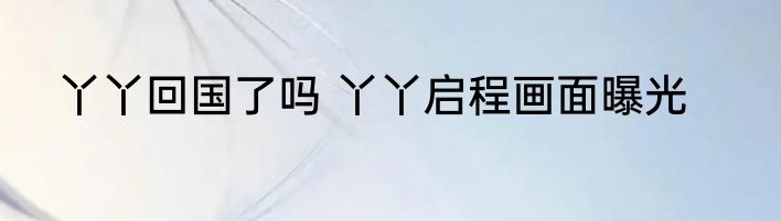 丫丫回国了吗 丫丫启程画面曝光