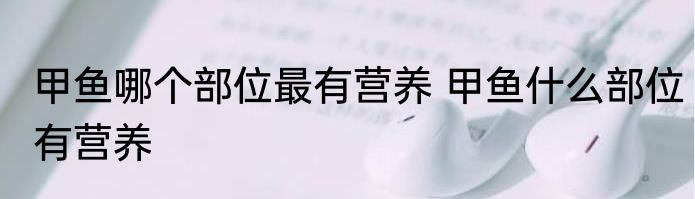 甲鱼哪个部位最有营养 甲鱼什么部位有营养