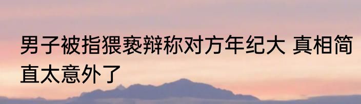 男子被指猥亵辩称对方年纪大 真相简直太意外了