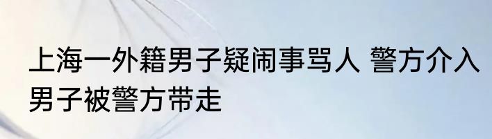 上海一外籍男子疑闹事骂人 警方介入男子被警方带走