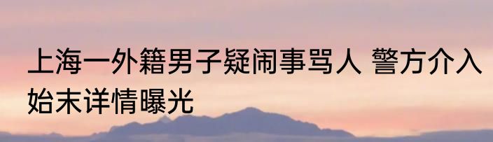 上海一外籍男子疑闹事骂人 警方介入始末详情曝光