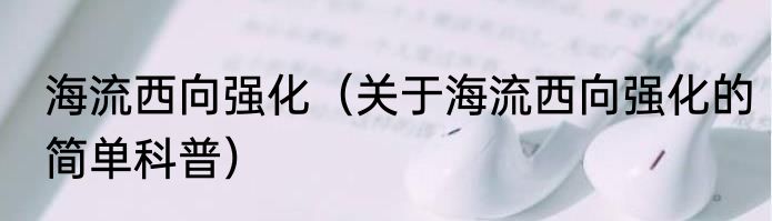 海流西向强化（关于海流西向强化的简单科普）