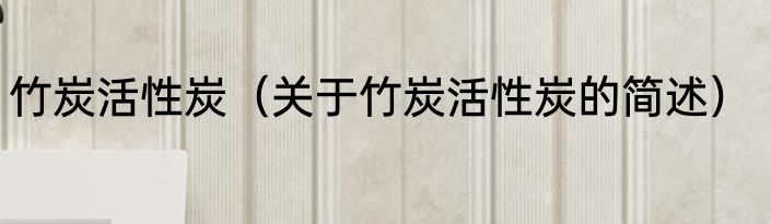 竹炭活性炭（关于竹炭活性炭的简述）