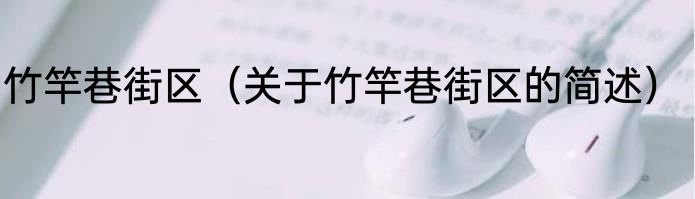 竹竿巷街区（关于竹竿巷街区的简述）