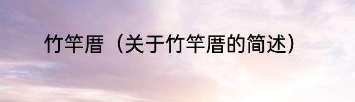 竹竿厝（关于竹竿厝的简述）