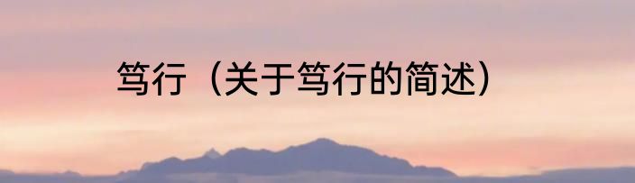 笃行（关于笃行的简述）