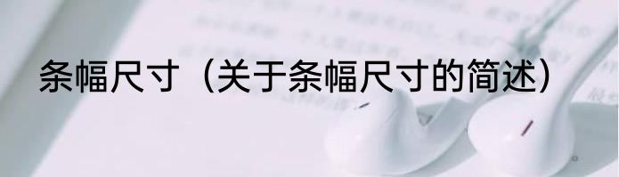 条幅尺寸（关于条幅尺寸的简述）