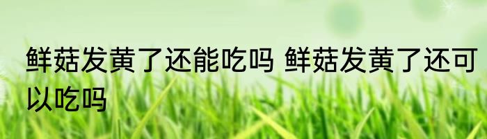 鲜菇发黄了还能吃吗 鲜菇发黄了还可以吃吗