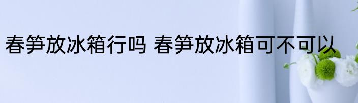 春笋放冰箱行吗 春笋放冰箱可不可以