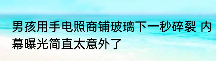 男孩用手电照商铺玻璃下一秒碎裂 内幕曝光简直太意外了