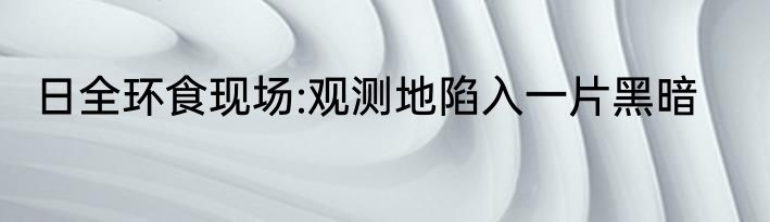 日全环食现场:观测地陷入一片黑暗